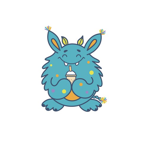 Boba Monster - mascot for the milk tea store