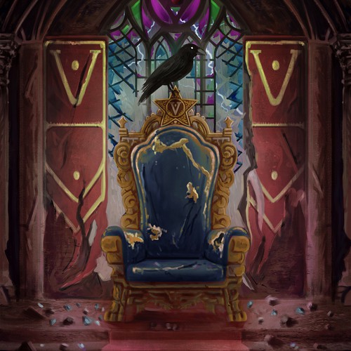 Oil or Watercolor illustration of a dual throne room | History is written by the "Victor"