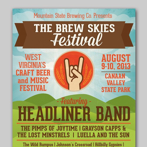 Music Festival Poster for Mountain State Brewing Co.