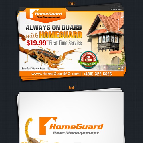 HomeGuard Pest Management needs a new postcard or flyer