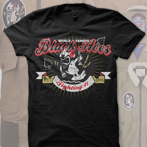 Create a vintage/distressed t-shirt line for a fast growing aviation apparel company.