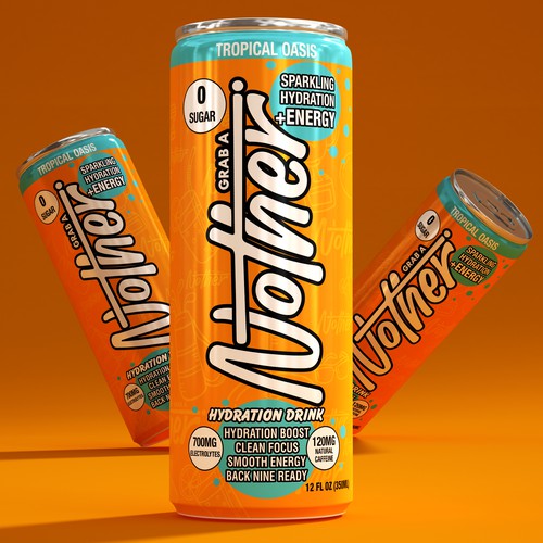 Design a premium can for a golf hydration energy drink brand