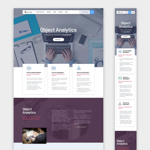 A colorful yet subtle responsive Big data company website