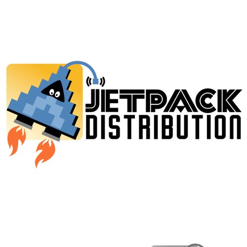 Create a fun brand identity for a new TV company called Jetpack Distribution