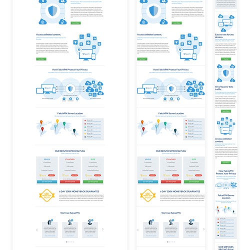 web design concept for vpn services