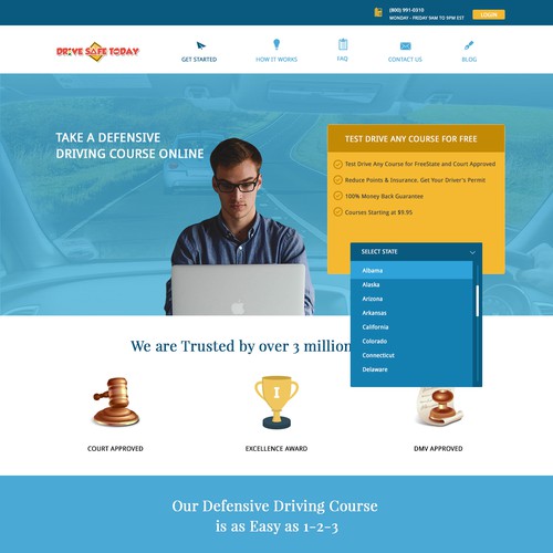 Online Defensive Driving Course Wordpress Theme Design