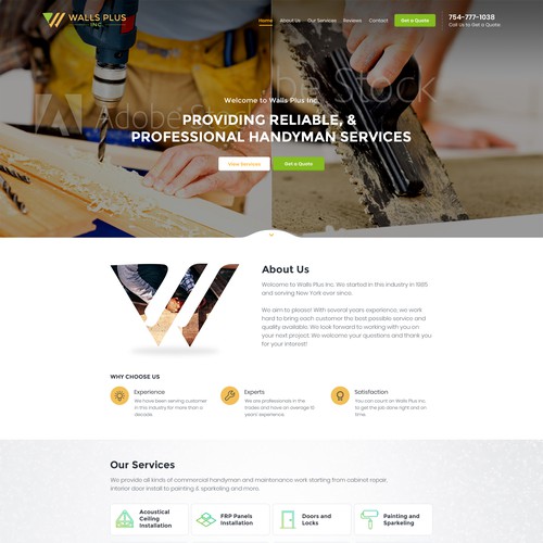 Home Page for Walls plus Inc.