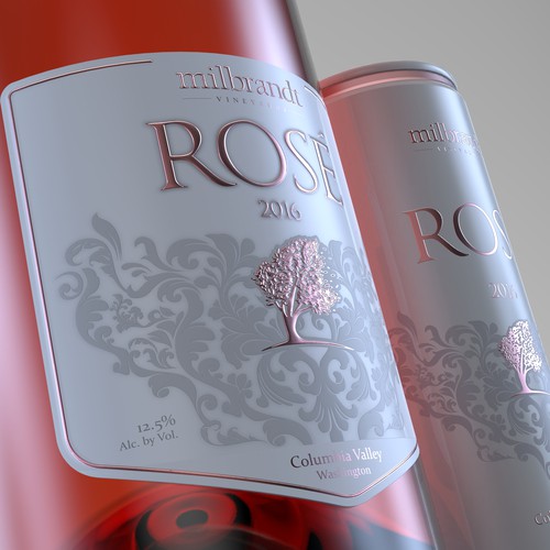 Rosé Wine label for bottle and can