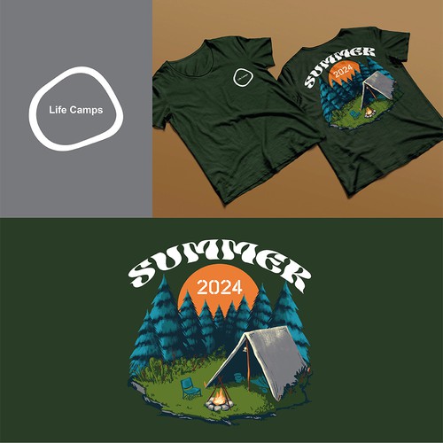 Camping t-shirt design