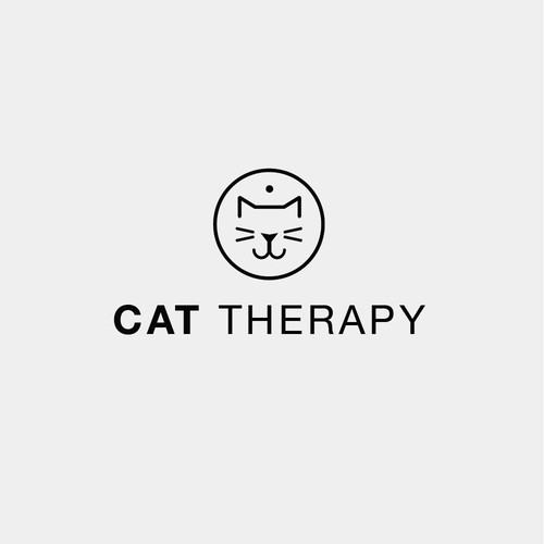 Modern minimal logo design for a cat adoption store