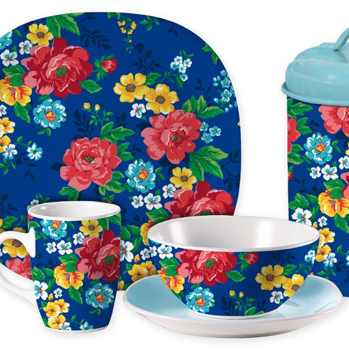 Floral Design for Home Accessories and Tableware for UK and US market