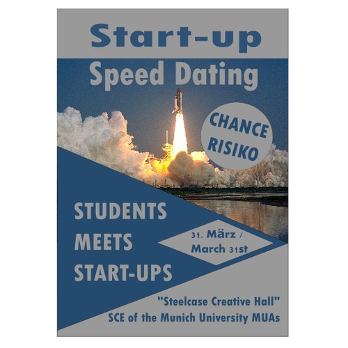 Create Poster for "Start-up Speeddating" student/start up job fair in Munich / Plakat-Design für Start-up Speeddating 