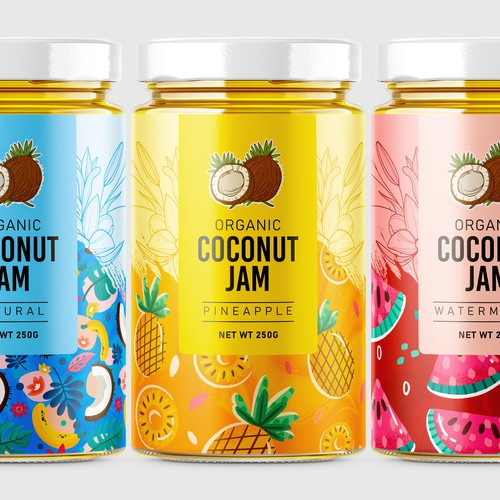 Organic Coconut Jam Packaging Design