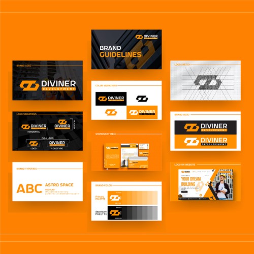 Diviner Development Logo and Brand Identity Design.