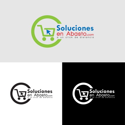 Crea un logo para Soluciones en Abasto, pedidos en linea de abarrotes, Coffe Break y Jarcieria