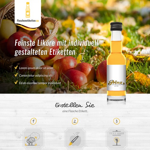 Landing page for flaschenetiketten.eu