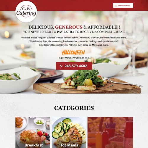 Catering Wordpress website