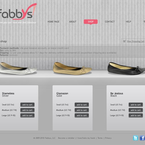 Page design for hot new women's shoe line website! 