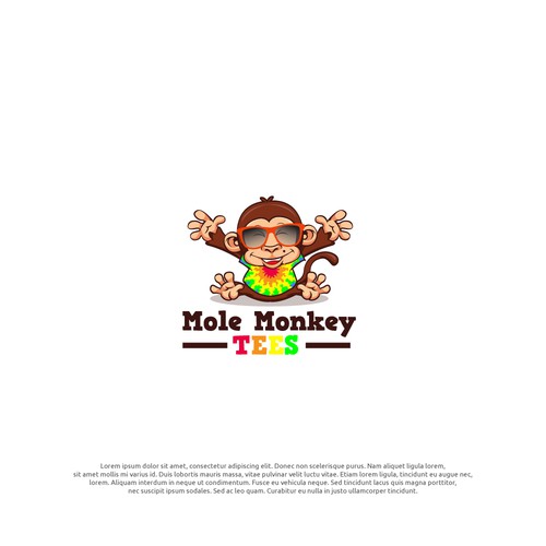 monkey with tie die
