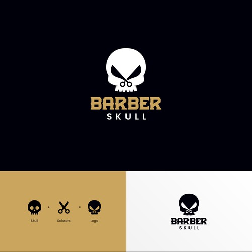 Logo Design and Visual Identity for Barber Skull
