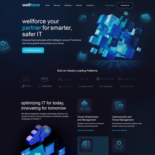 Modern Clean Home Page Design for Innovative IT Solutions Provider