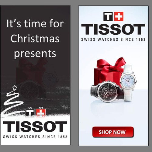 christmas banner animation for swiss watch brand - 2 formats