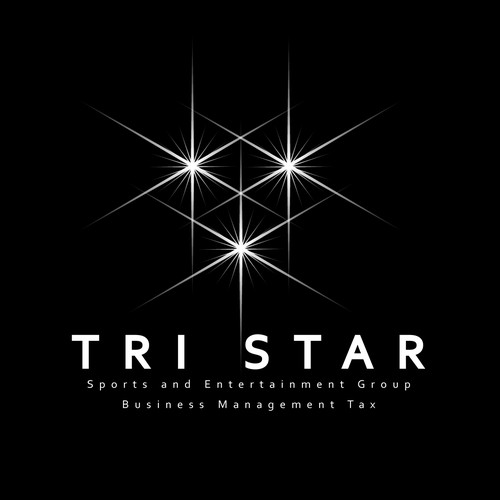 Create the next logo for Tri Star (next line) Sports and Entertainment Group (next line) Business Management * Tax