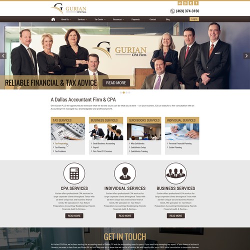 Website Landing Page for Gurian CPA Firm