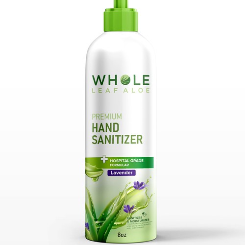 Premium Aloe hand sanitizer Label design