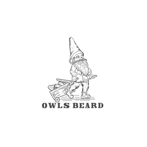 Simple vintage Gnome logo for small plants and seeds company