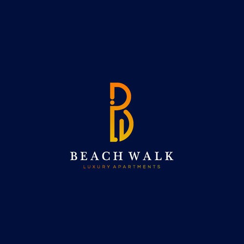 Letter BW logo concept for beach walk