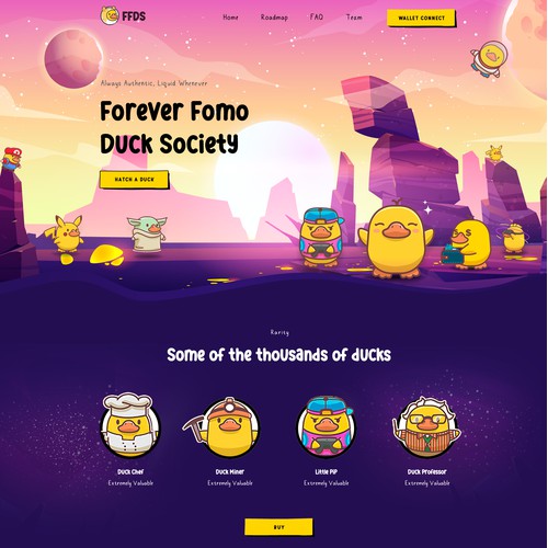 NFT Project Creative Landing Page Design