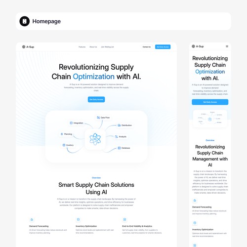 Modern, AI-Powered Supply Chain Optimization Website Design