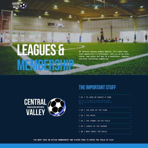 Central Valley Indoor Soccer Design