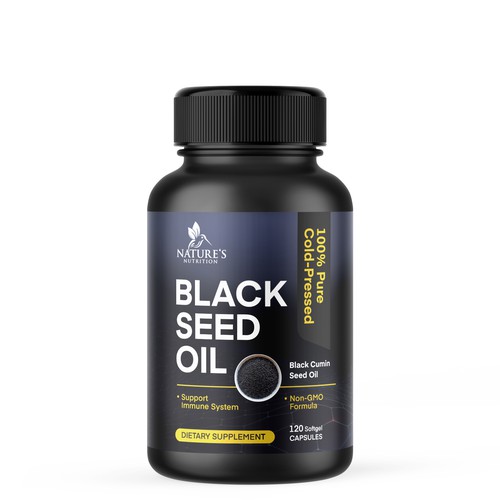 Natural Black Seed Oil Label Design