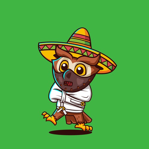 owl character mascot logo design