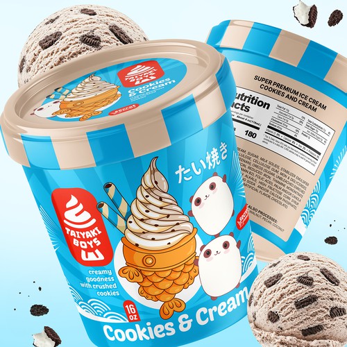 Taiyaki Ice Cream Cookies & Cream