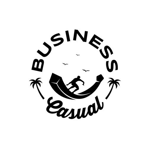 Design a surf-like casual logo for a brand appealing to business professionals
