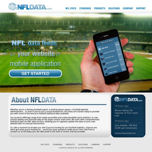 Help NFLData.com with a new website design