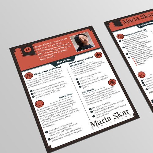 Brochure/Resume for Maria Skar