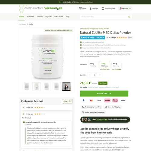 Website Design for a supplement brand