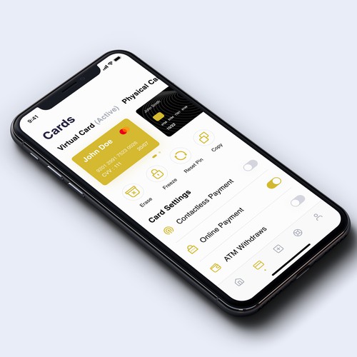 App Design for a bank app