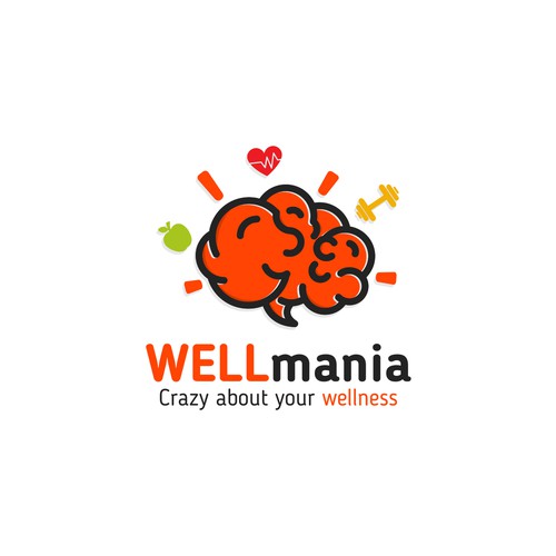 Design a wellness logo with a Maniac / Fun slant "WELL Mania"