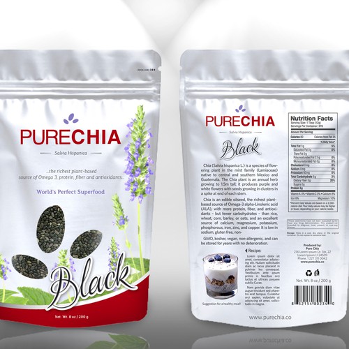 Please help Pure Chia with a New Package Design