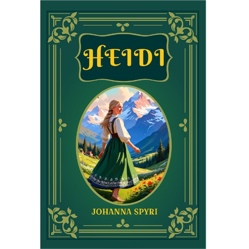 Book cover design for ''HEIDI by Johanna Spyri''