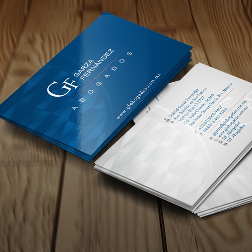 Garza Fernández Abogados logo and business card
