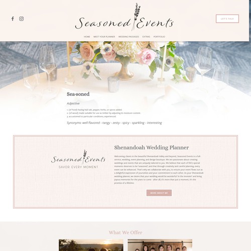 Elegant Website Design for Seasoned Events – Wedding Planner