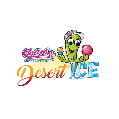 Design one of Caliche's Frozen Custard's product labels called "DESERT ICE" !