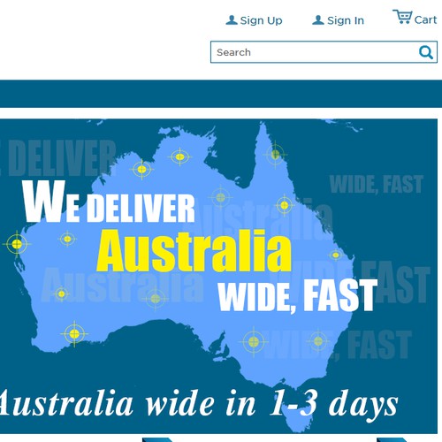 Create a banner which expresses fast postage Australia wide