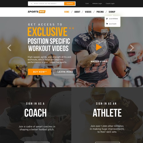 SportsWoD: Sports Video Training Website!